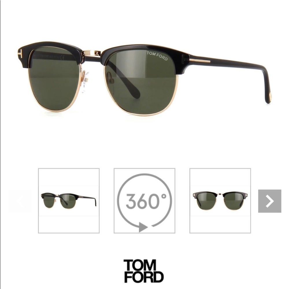 Tom Ford Henry24805n Gold/black Clubmaster Glasses - Picture 7 of 9